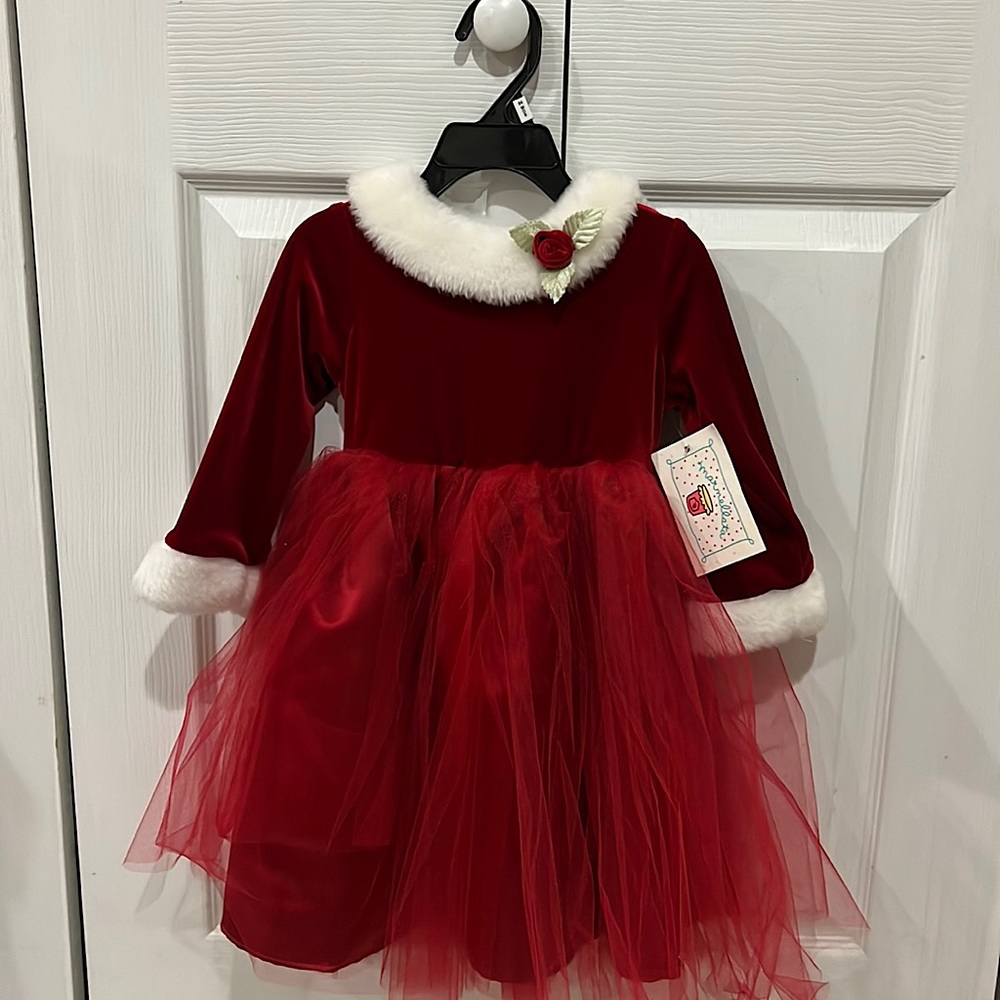 Girls Red Christmas Dress